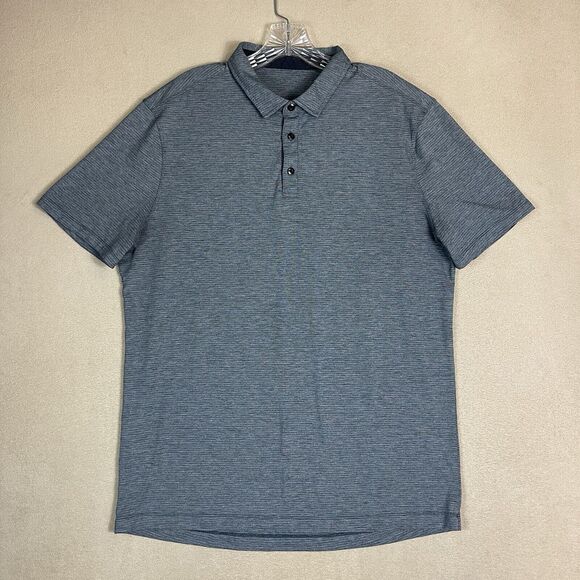 Lululemon Polo Shirt Mens XL Gray Performance Golf Athletic Stretch Short Sleeve - Picture 1 of 7